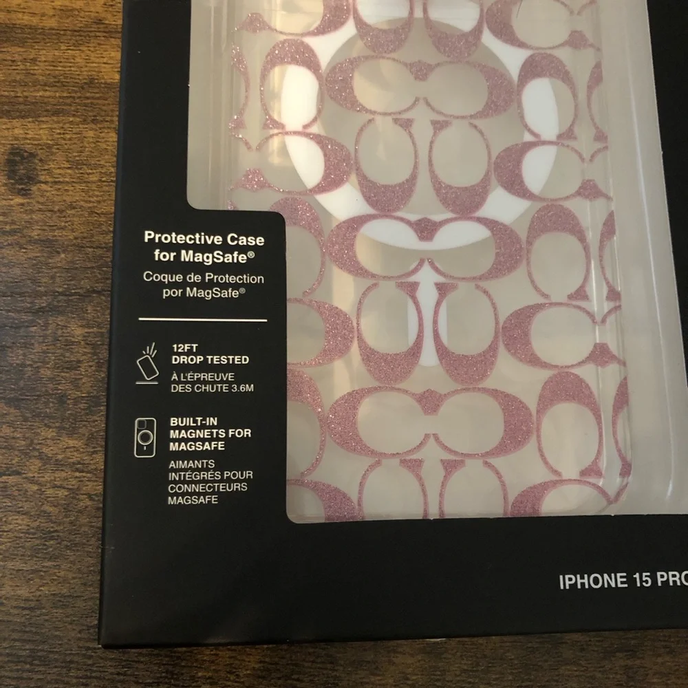 Coach Signature Pink iPhone 15 Pro‎ Max Case